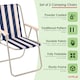 image 2 of Oypla 2x Stripey Camping Festival Party Folding Outdoor Chairs with Armrests Blue