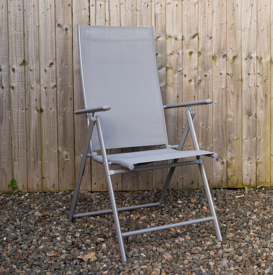 image 1 of Outdoor Garden Patio Multi Position Reclining Folding Chair in Grey | Grey | Grey