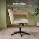 image 2 of VonHaus Dawson Cream Velvet Desk Chair with 360° Swivel & Wide Seat Cream