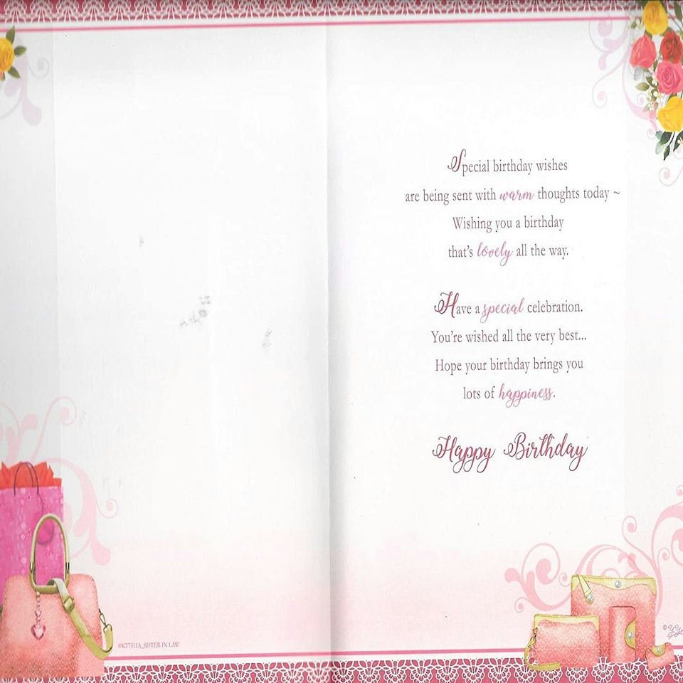 image 1 of For A Special Sister-in-law On Your Birthday Keepsake Treasures Greeting Card