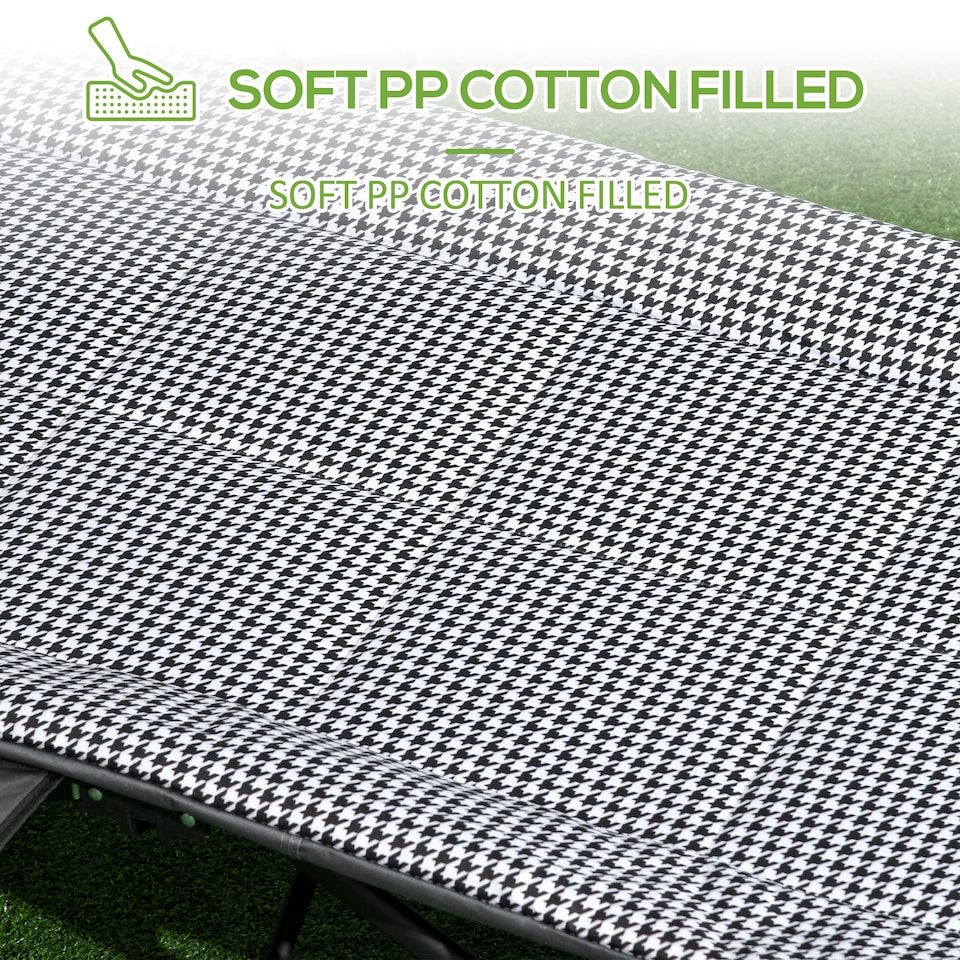 image 1 of Outsunny Camping Bed for Adults, Single Folding Camp Bed, Padded Portable Camping Cot for Sleeping, with Carry Bag, Side Pocket and Cup Holder for Outdoor, Travel, Fishing, Black