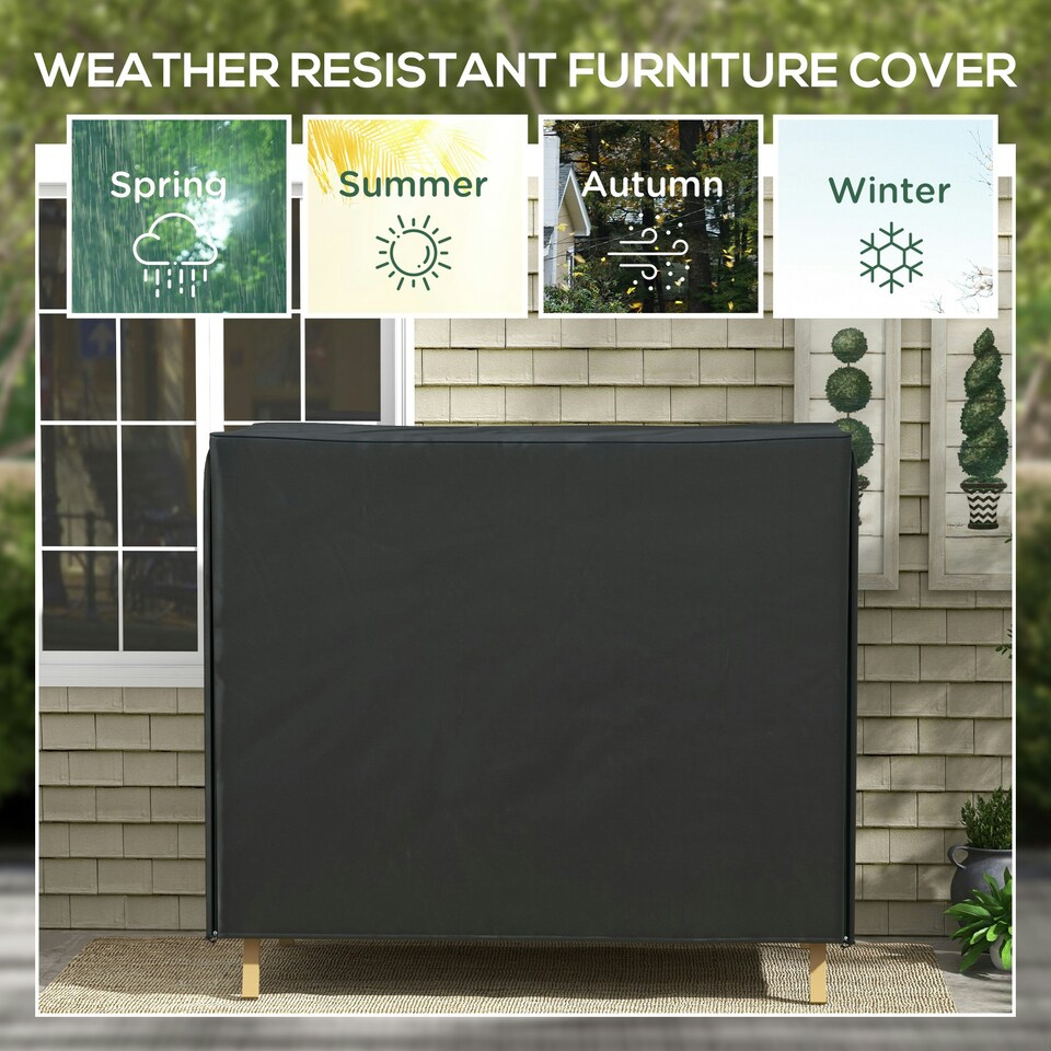 image 1 of Outsunny 3 Seater Garden Swing Cover, Windproof and Anti-UV Black