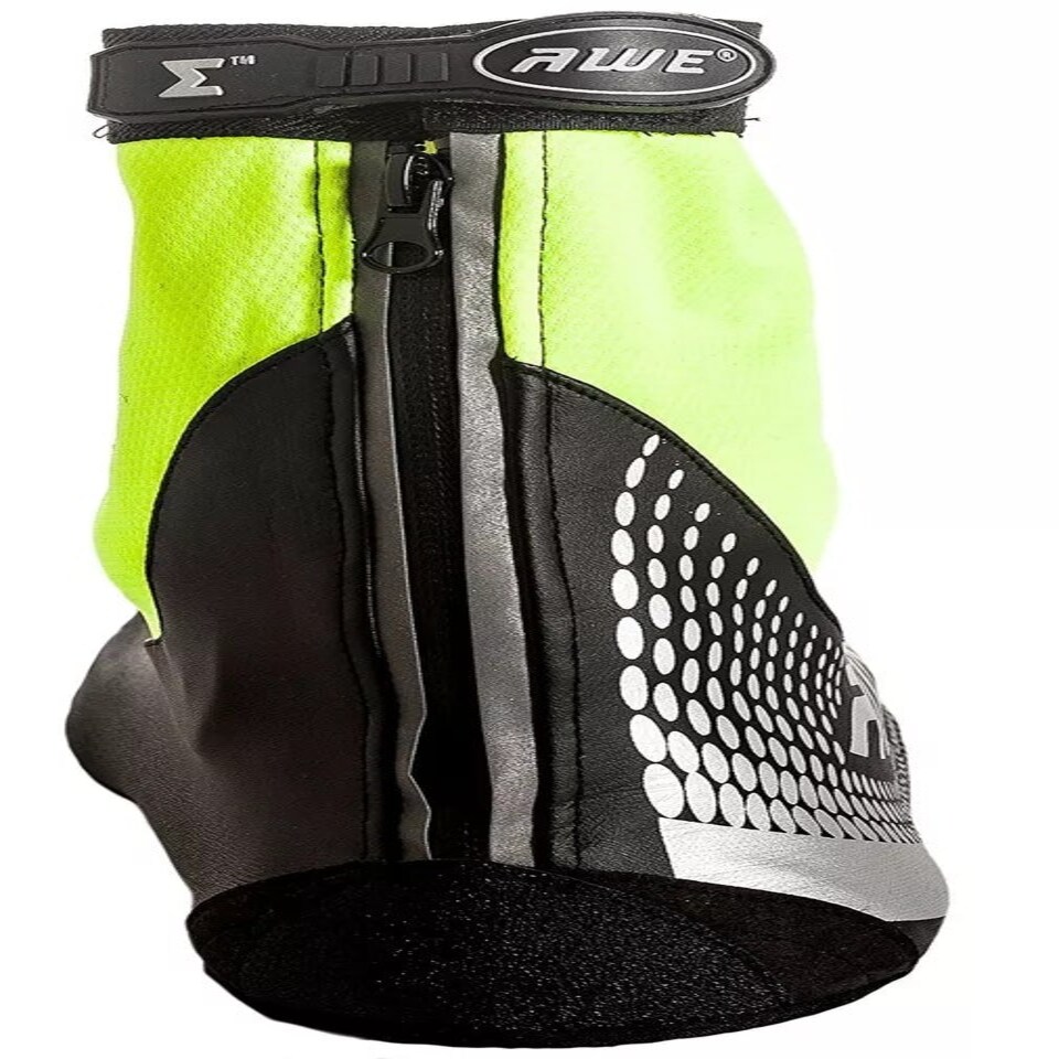 image 1 of AWE Bike Shoe Cover Neoprene/PU Reflective Neon/Black/Silver Waterproof Size 7-9