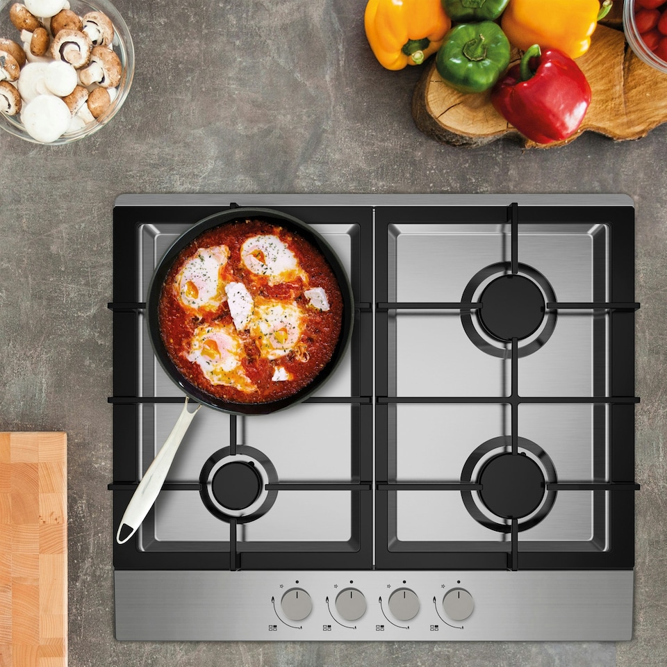 image 1 of Statesman GH161SS 4 Burner Gas Hob, Cooker Cooktop with Wok Burner