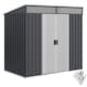 image 1 of Outsunny 6.5 x 4FT Galvanised Metal Garden Shed with Double Sliding Doors and 2 Vents, Lockable Tool Storage House with Foundation Kit, Grey