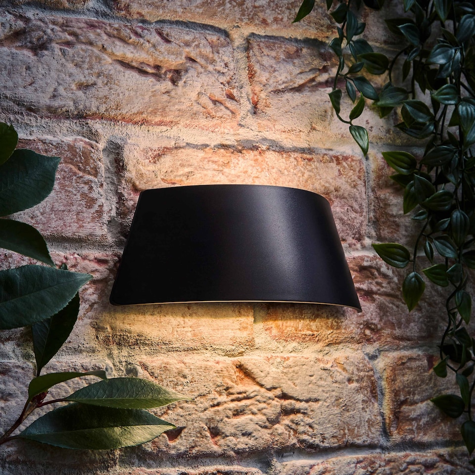 image 1 of ValueLights John Black Curved IP65 LED Up/Down Outdoor Wall Light | Black
