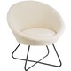 image 1 of Accent Chair Centera - boucle or velvet fabric, curved backrest, and steel frame | White | Bouclé off-white | One Size | 1