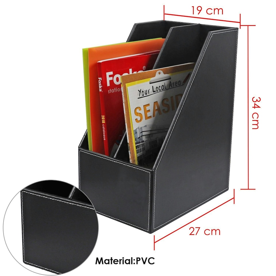 image 1 of PVC Black Desktop Organizer 19 x 27 x 34cm