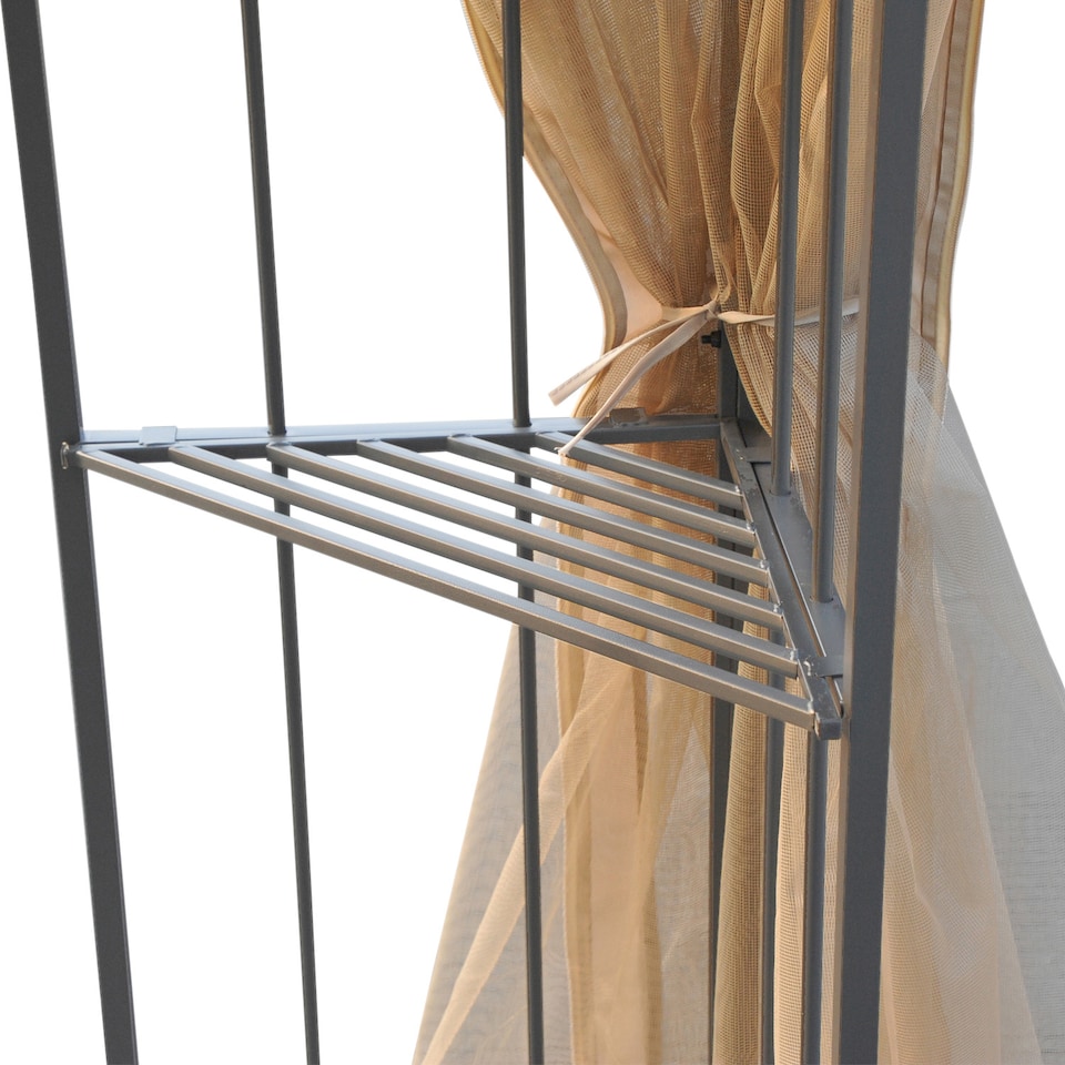 image 1 of Outsunny 3Mx3M Garden Gazebo Double Top Outdoor Canopy Patio Event Party Wedding Tent Backyard Sun Shade with Netting Cream White