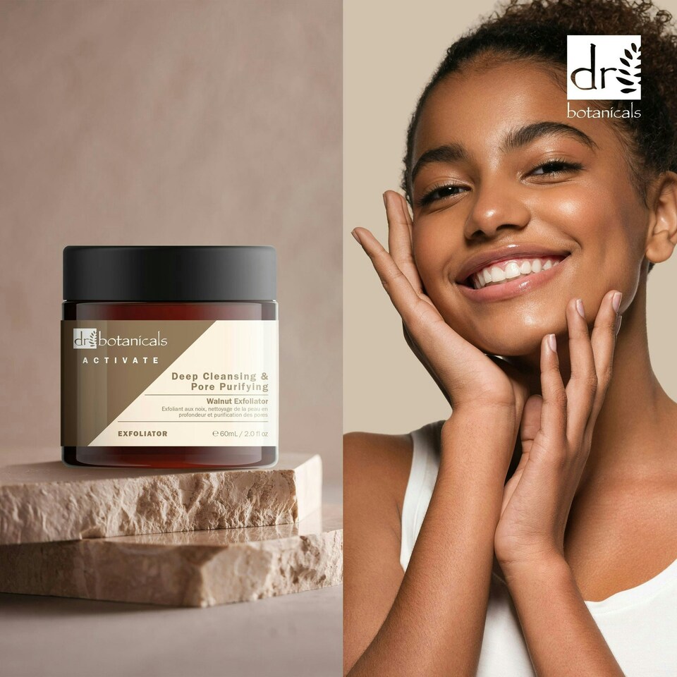 image 1 of Dr Botanicals Activate Deep Cleansing & Pore Purifying Walnut Exfoliator 60ml Twin Value Savings Pack