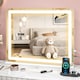 image 1 of HOMCOM Vanity Mirror with Lights, Large Lighted Makeup Mirror with 3 Colour Lighting Modes, 10X Magnifying, USB Charging Port, Touch Screen, Tabletop or Wall Mounted Design for Bedroom, White