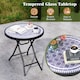 image 5 of COSTWAY Folding Glass Table Portable Patio Coffee Table w/Footpads-Grey