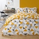 image 1 of OHS Abstract Shapes Reversible Print Soft Duvet Cover Bedding Set, King - Ochre Yellow Yellow | Ochre Yellow | King