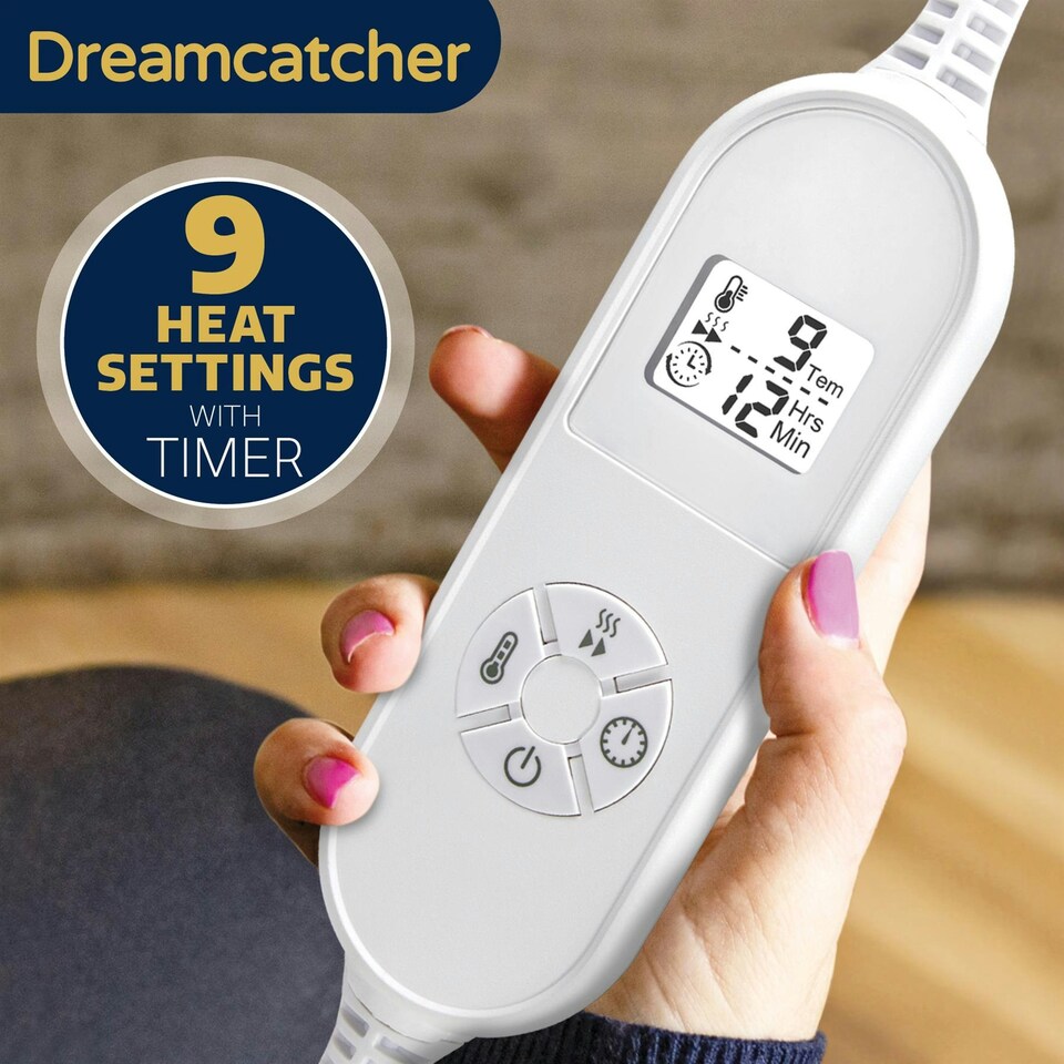 image 1 of Dreamcatcher Deluxe XL Electric Throw Heated Double Over Blanket Fleece - Blue | Blue | Blue | One Size | 1