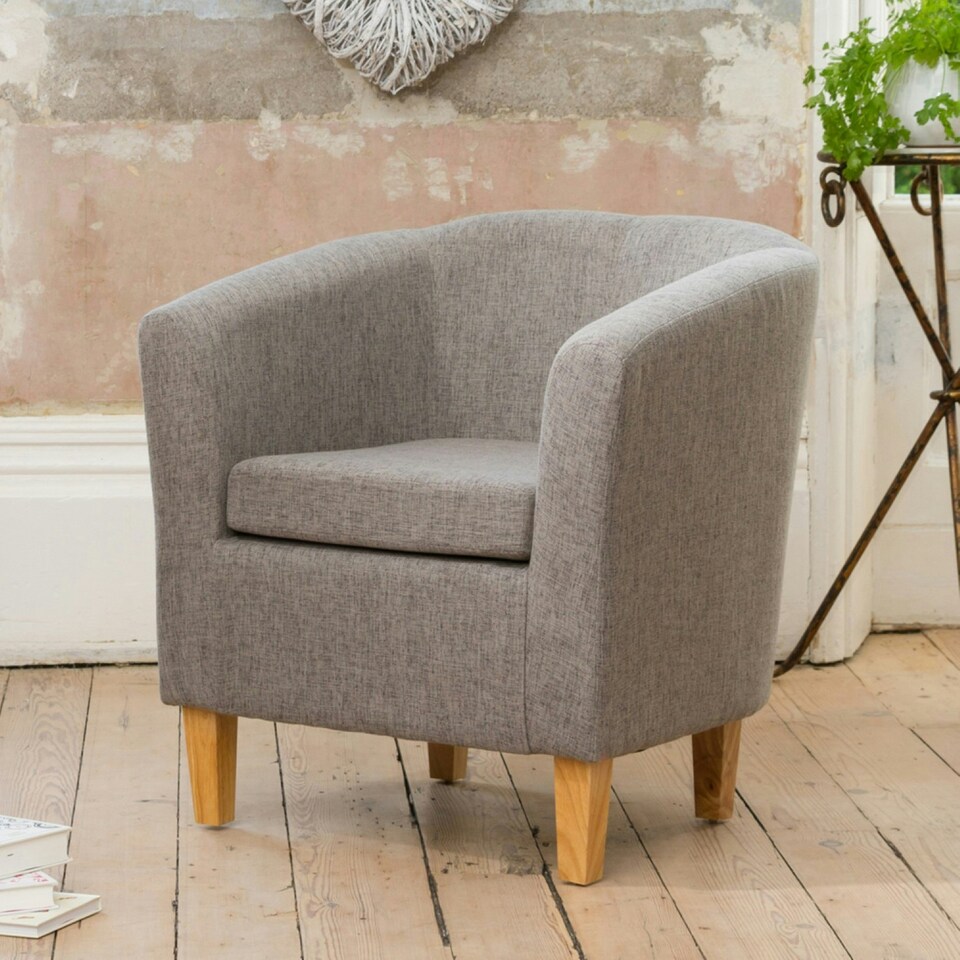 image 1 of Alderwood Fabric Tub Chair - Dark Grey