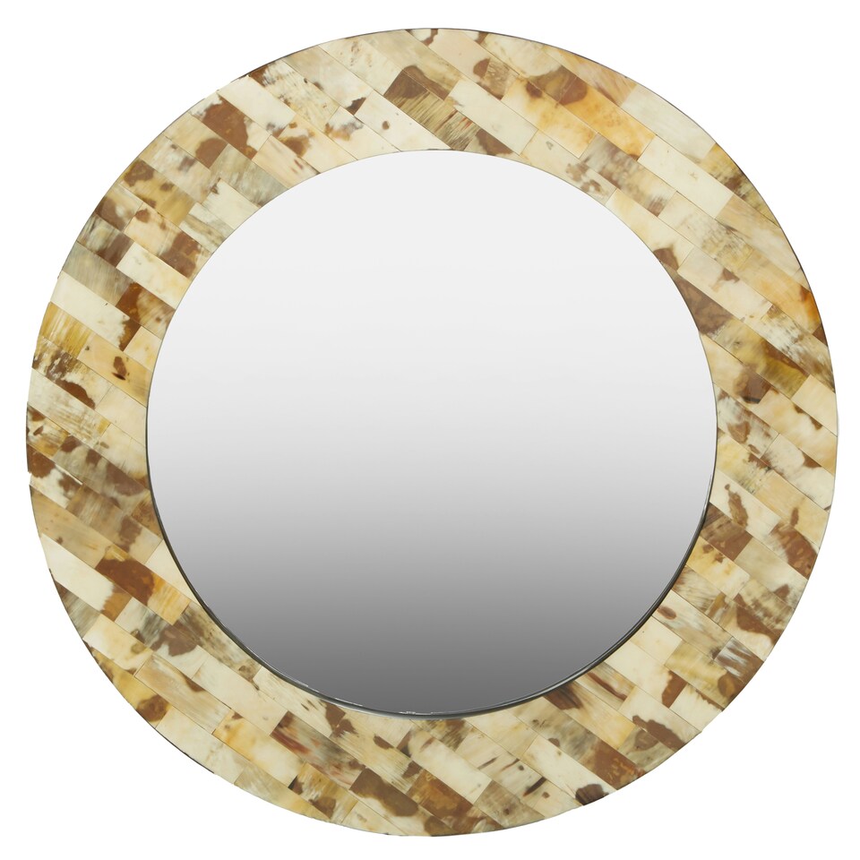 image 1 of Interiors by Premier Round Cream Mother of Pearl Wall Mirror Cream