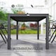 image 4 of Outsunny Outdoor Dining Table for 6 with Glass Top, Aluminium Frame, Grey