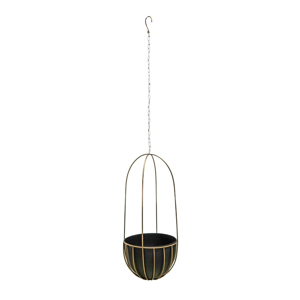 image 1 of Indoor Tall Kensington Hanging Planter Bronze