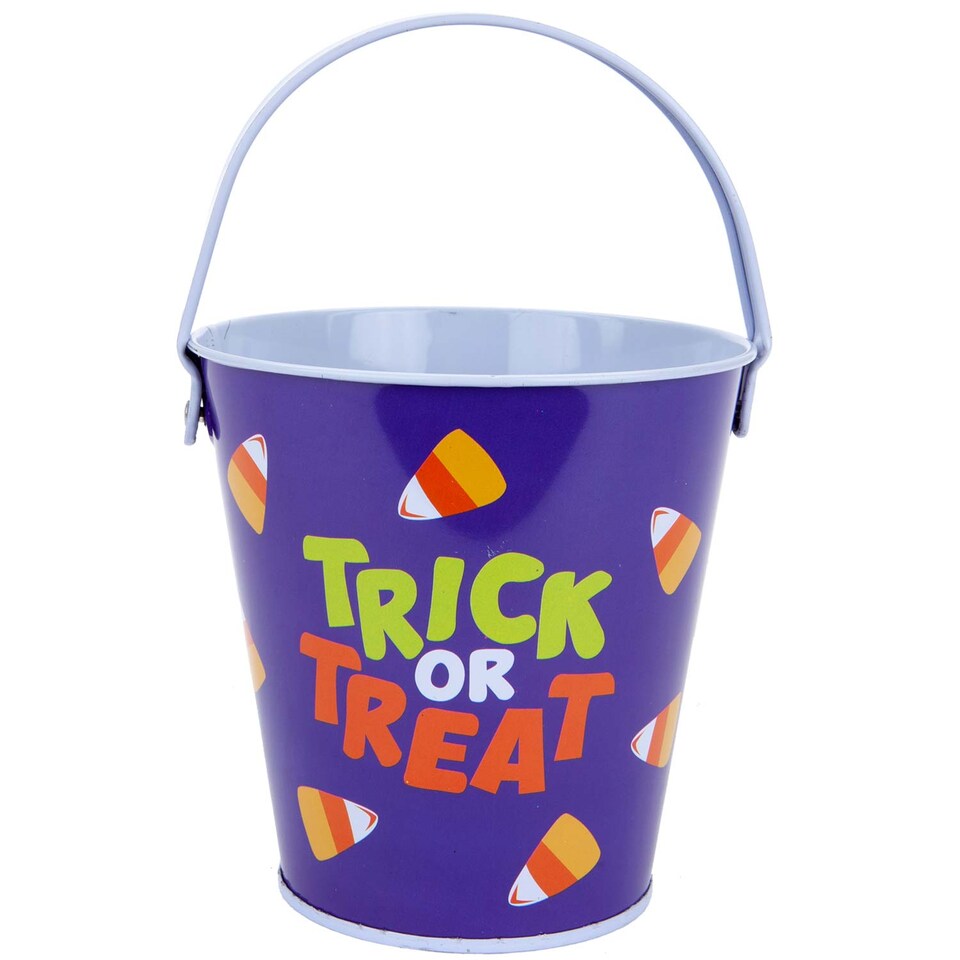 image 1 of VFM e-Store Halloween Candy Bucket - Pumpkin Cat Design - Lightweight Trick-or-Treat Pail