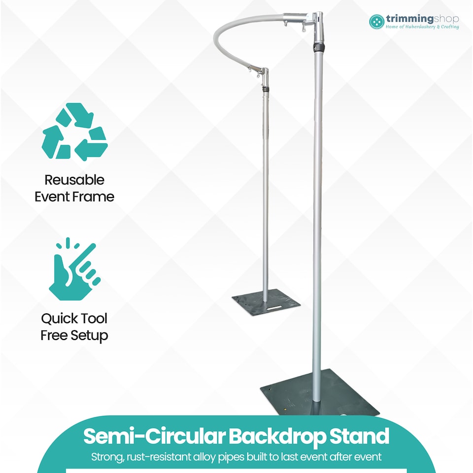 image 1 of Trimming Shop Semi-Circular Pipe and Drapes, Curved Backdrop Stand Kit