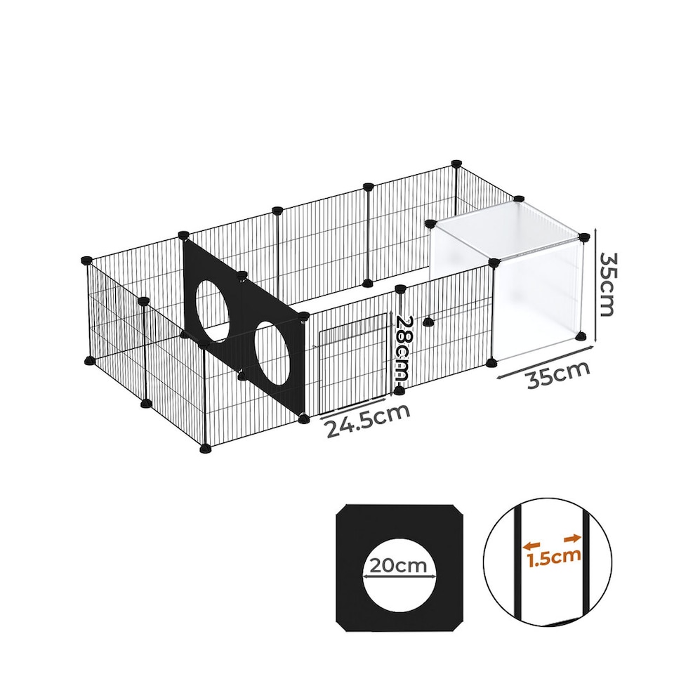 image 1 of Skylos Pet Pen 16 Panel Puppy Rabbit Kitten Playpen Indoor Enclosure Run Cage