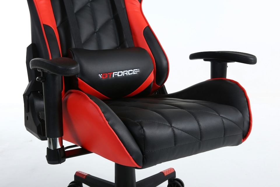 image 1 of Pro GT Reclining Sports Racing Office Desk Faux Leather Gaming Chair (Red)