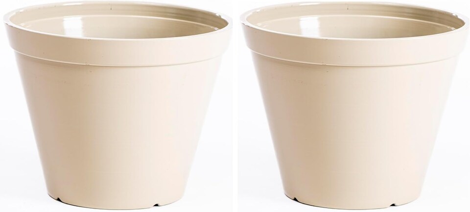 image 1 of Lindos Glazed Effect Planter Stone (D33 x H25.5cm) x 2 | Cream | 2