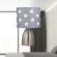 image 4 of First Choice Lighting Valentina Brushed Chrome Touch Lamp with Dark Grey & White Stars Shade Silver | Grey