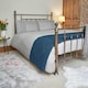 image 5 of OHS Geo Pinsonic Quilted Blanket Bedspread, 200x240cm - Navy Blue