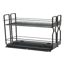 Living and Home Multi-functional seasoning bottle storage rack multi-layer rack - Black