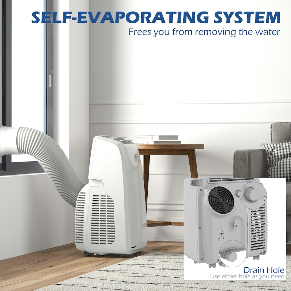 image 1 of HOMCOM 12,000 BTU Portable Air Conditioner with 35m², Quiet Mode, Dehumidifier