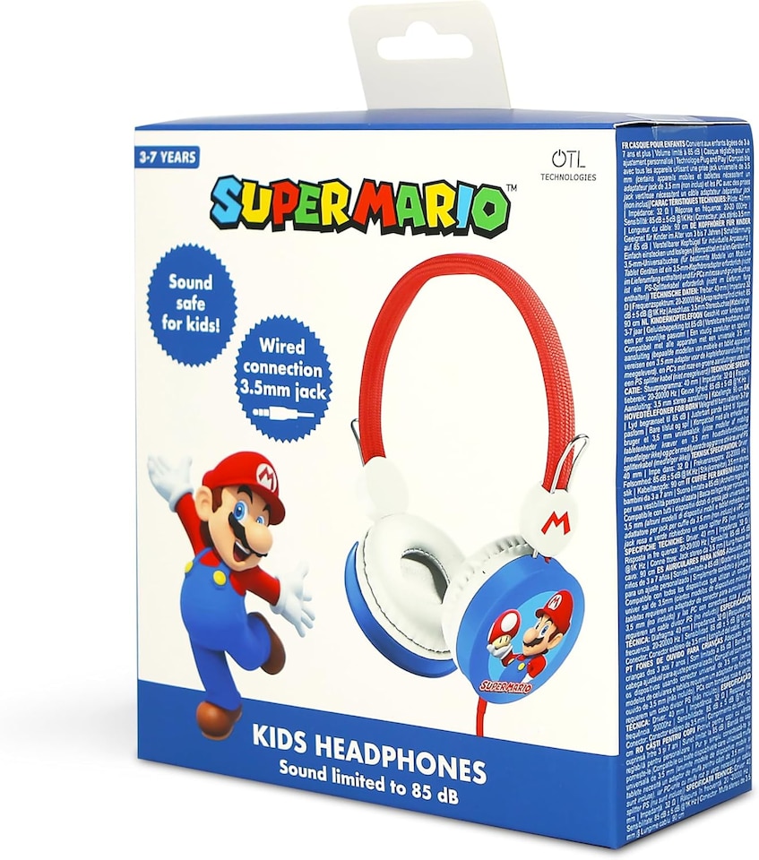image 1 of Super Mario Kids Headphones | Red