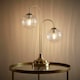 image 1 of New Haven Antique Brass Table Lamp with Glass Globe Shades Gold