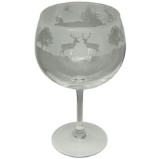Animo Glass Etched Gin Balloon Glass Woodland