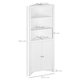 image 3 of kleankin Corner Bathroom Cabinet, Double Doors and Adjustable Shelves, White