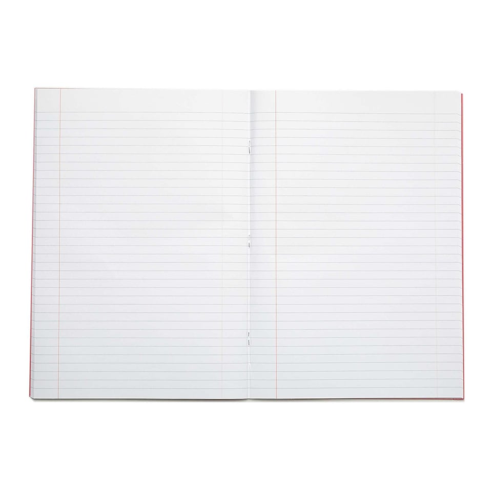 image 1 of Rhino 32 Page Blank & 15mm Lined Exercise Book Red 8 x 6.5 inches 10 Pack