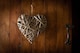 image 3 of Medium Full Antique Wash Wicker Heart | Brown | Natural