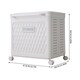 image 4 of Living and Home Foldable Laundry Basket with Casters,Multifunctional Storage Bsket- White, M | White | M