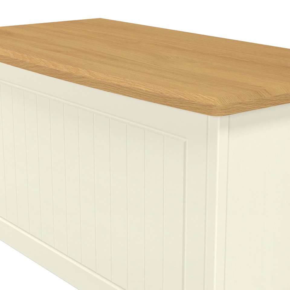image 1 of Lancaster Blanket Box / Chest in Cream Ash & Oak (Ready Assembled) | Cream | Cream Ash & Oak