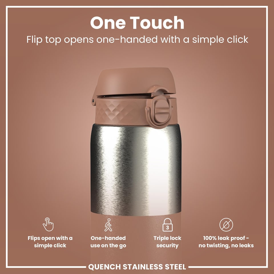 image 1 of Leak Proof 1 Litre Water Bottle, Stainless Steel, 1200ml (40oz)
