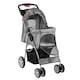 image 3 of KCT Hooded Foldable Pet Dog Cat Stroller with Waterproof Rain Cover - Grey - 4 Wheel Travel Carriage with Safety Leash, Canopy, Cup Holder, Storage Tray | Grey | 1