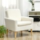 image 7 of HOMCOM Modern Accent Chair with Wood Legs, Wide Seat, Cream