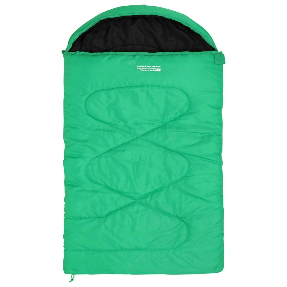 image 1 of Mountain Warehouse Summit Sleeping Bag Lightweight Outdoor Mini Square Camping Green | Bright Green
