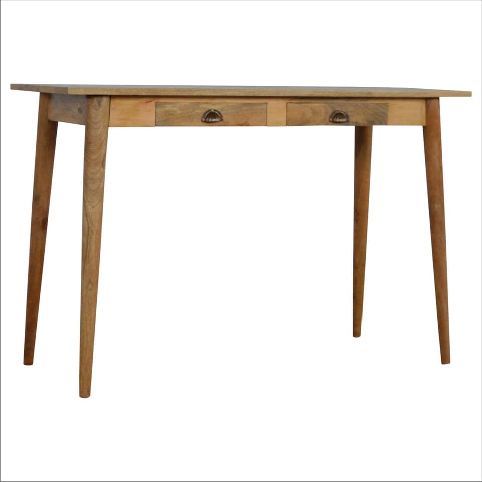image 1 of Artisan Furniture Solid Wood 2 Drawer Nordic Writing Desk