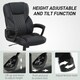 image 6 of HOMCOM High Back Executive Office Chair, PU Leather Swivel Desk Chair with Tilt Function, Armrests and Adjustable Height for Home Office, Black | Black
