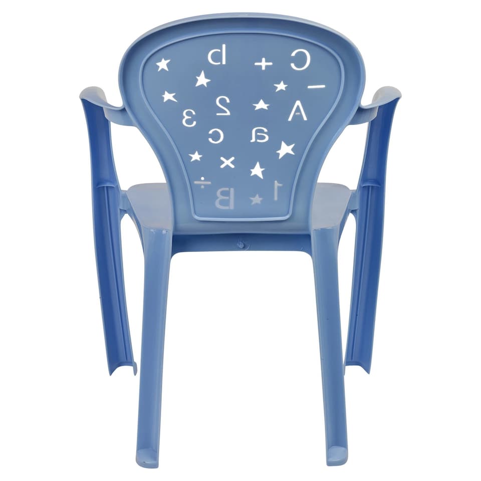 image 1 of Coloured Plastic Kids Chairs Stackable Nursery Indoor Outdoor Party Garden Play | Blue | 4 Pcs Blue | 4