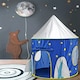 image 2 of Living and Home Round Kids Playhouse SpaceshipTent for Boys - Blue