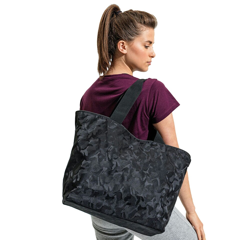 image 1 of TriDri Camo Shoulder/Tote Bag - Black Camo - One Size Black