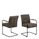 image 1 of Adele Dining Chair in Grey Fabric Set of 2