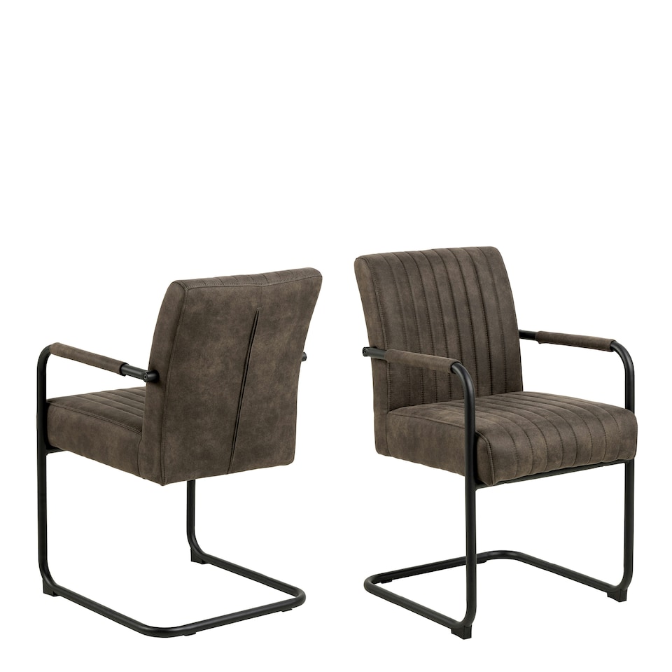 image 1 of Adele Dining Chair in Grey Fabric Set of 2